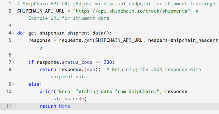 Pull shipchain data of shipchain